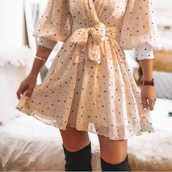 NWT ZARA Micro Dot Mini Dress XS Blogger Fav - Picture 2 of 6